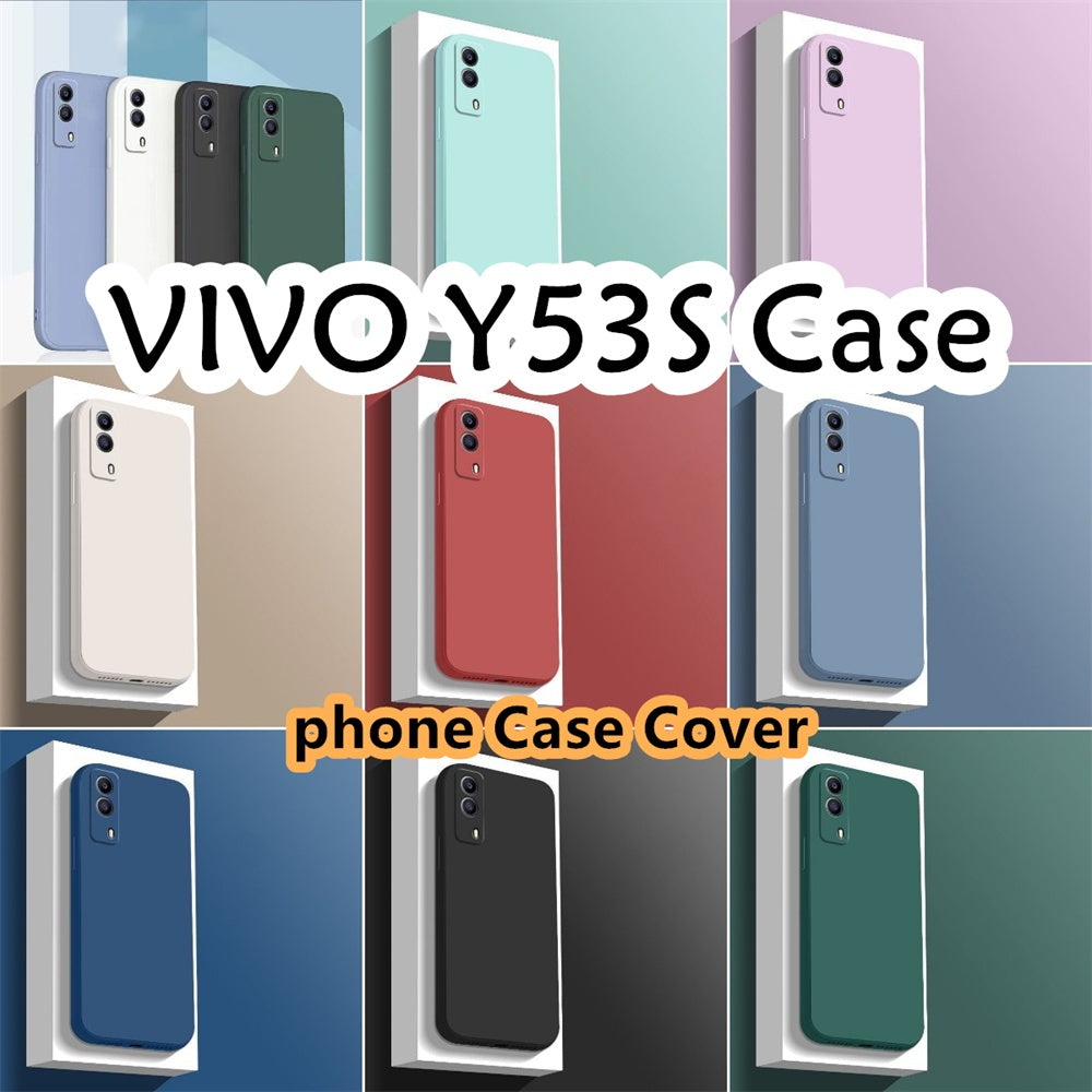 For VIVO Y53S Cover Drop and wear resistant Silicone Full Case Classic Simple Solid Color Phone Case Cover