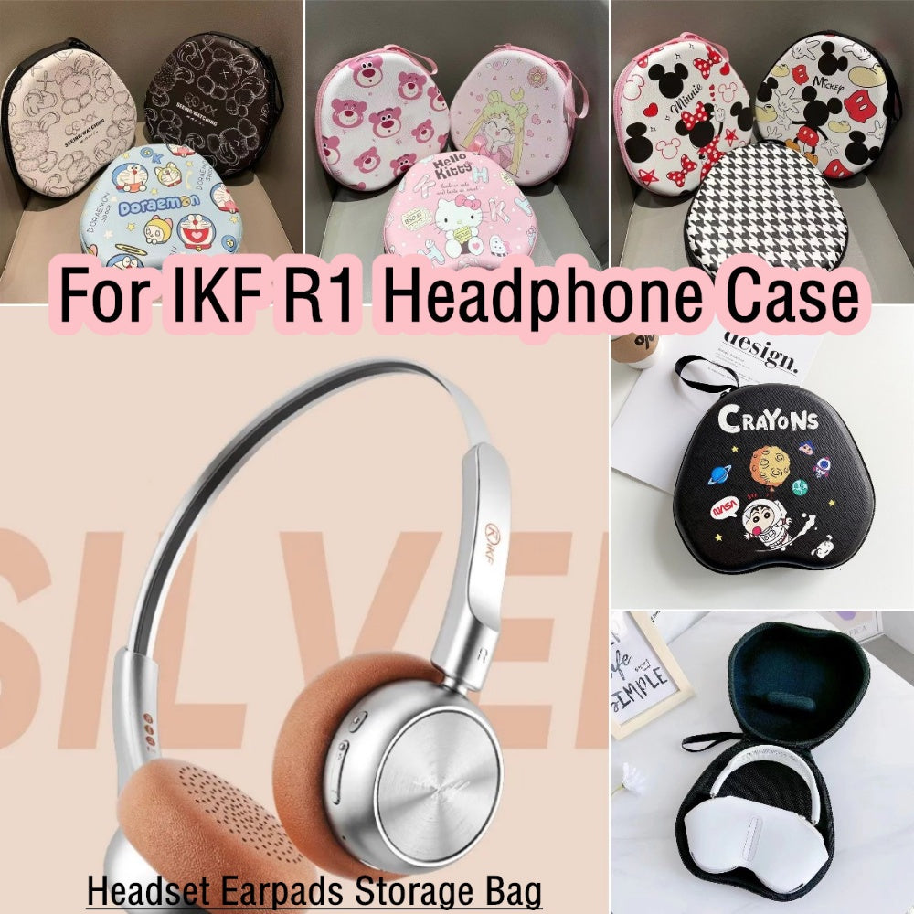 For IKF R1 Headphone Case Cartoon Creative Patterns Headset Earpads Storage Bag Casing Box