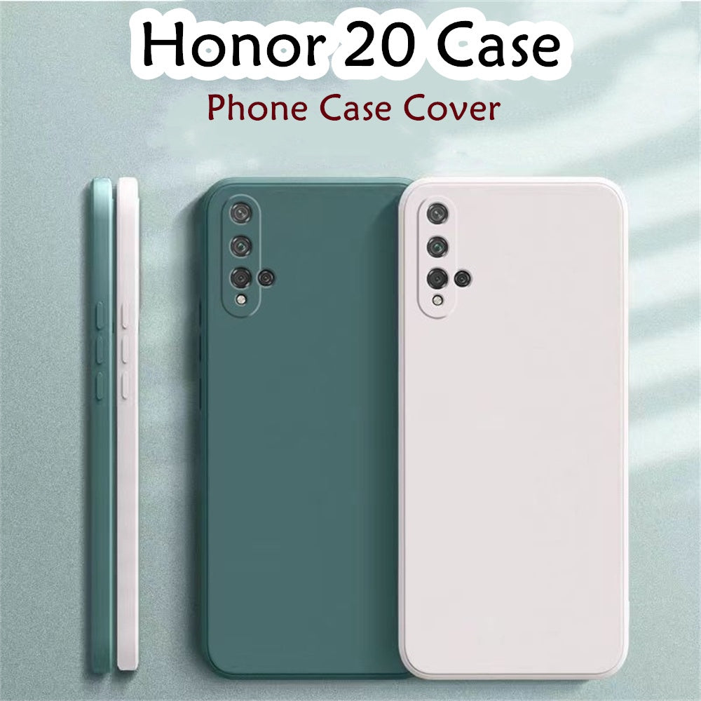 For Honor 20 Cover Drop and wear resistant Silicone Full Case Classic Simple Solid Color Phone Case Cover