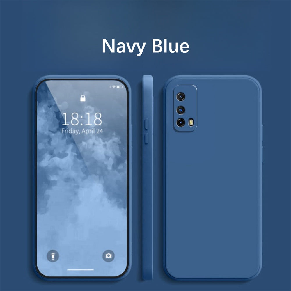 For IQOO Z1X Cover Drop and wear resistant Silicone Full Case Classic Simple Solid Color Phone Case Cover