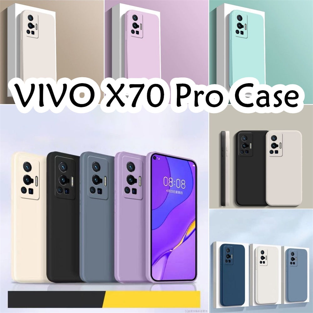 For VIVO X70 Pro Cover Drop and wear resistant Silicone Full Case Classic Simple Solid Color Phone Case Cover