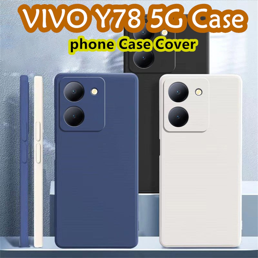 For VIVO Y78 5G Cover Drop and wear resistant Silicone Full Case Classic Simple Solid Color Phone Case Cover