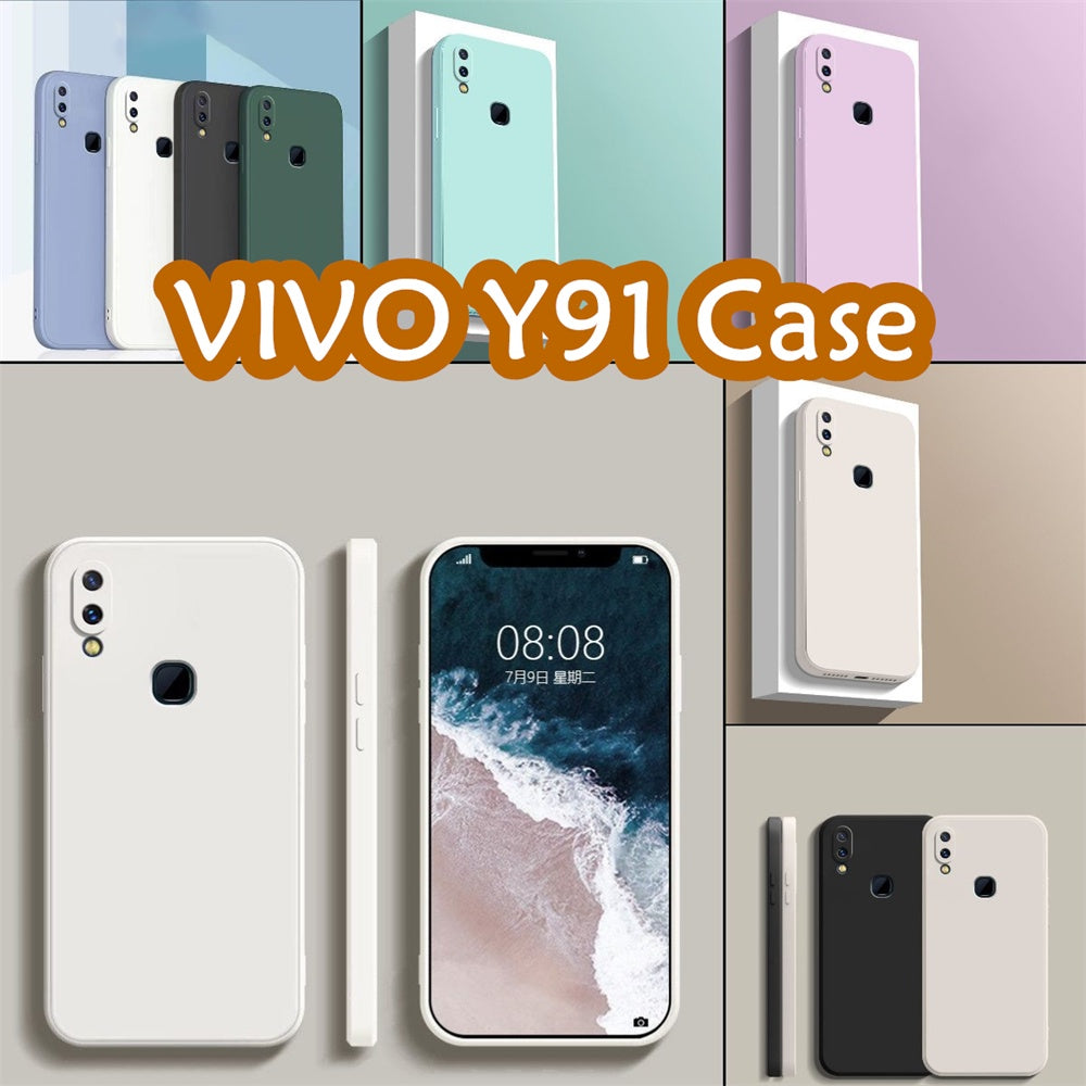 For VIVO Y91 Cover Drop and wear resistant Silicone Full Case Classic Simple Solid Color Phone Case Cover