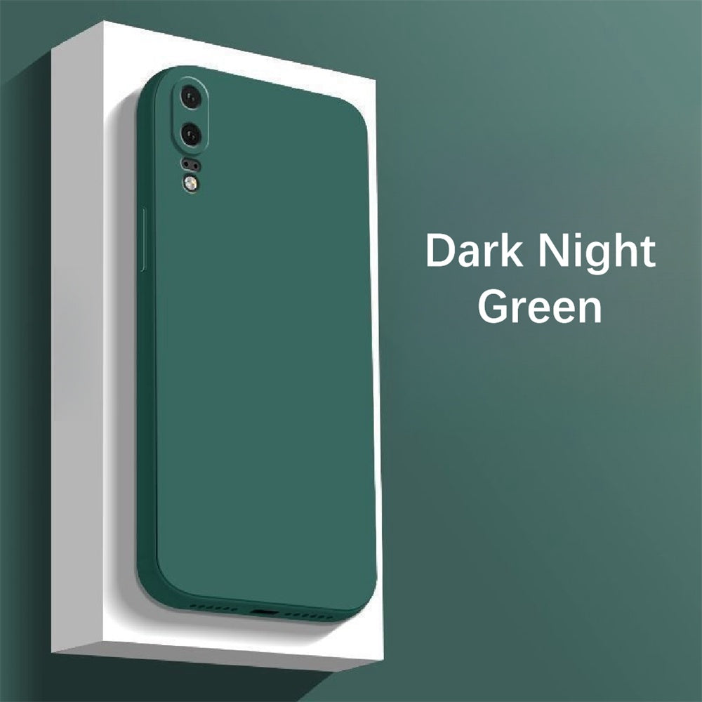 For Huawei P20 Cover Drop and wear resistant Silicone Full Case Classic Simple Solid Color Phone Case Cover
