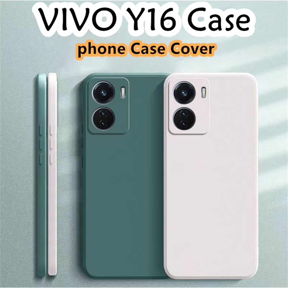 For VIVO Y16 Cover Drop and wear resistant Silicone Full Case Classic Simple Solid Color Phone Case Cover
