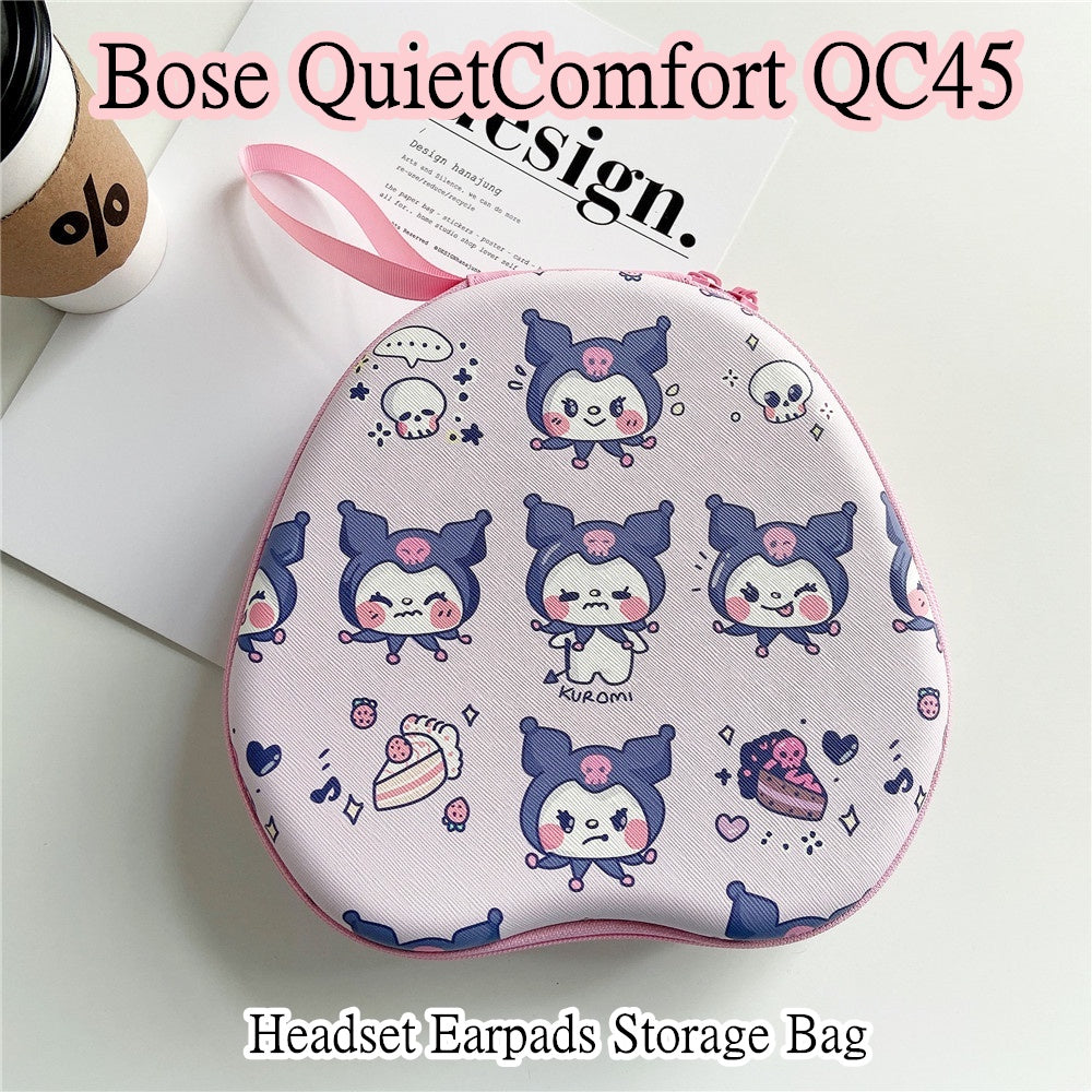 For Bose QuietComfort QC45 Headphone Case Cartoon Creative Patterns Headset Earpads Storage Bag Casing Box