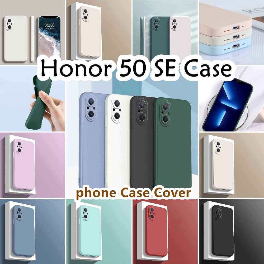 For Honor 50 SE Cover Drop and wear resistant Silicone Full Case Classic Simple Solid Color Phone Case Cover