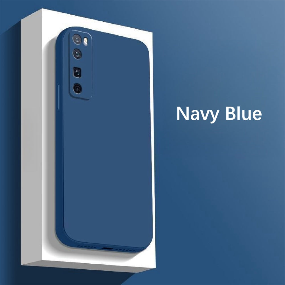 For Huawei Nova 7 Pro Cover Drop and wear resistant Silicone Full Case Classic Simple Solid Color Phone Case Cover