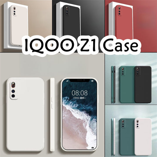 For IQOO Z1 Cover Drop and wear resistant Silicone Full Case Classic Simple Solid Color Phone Case Cover