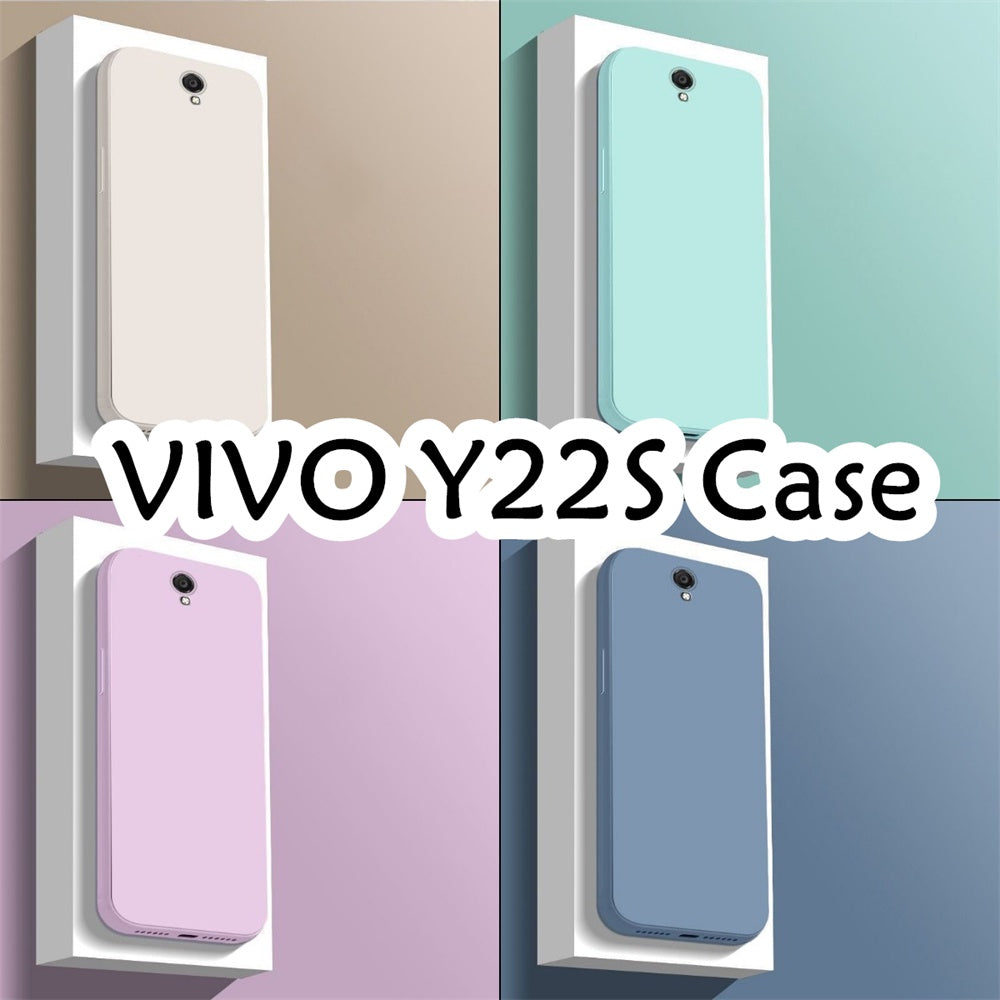 For VIVO Y22S Cover Drop and wear resistant Silicone Full Case Classic Simple Solid Color Phone Case Cover