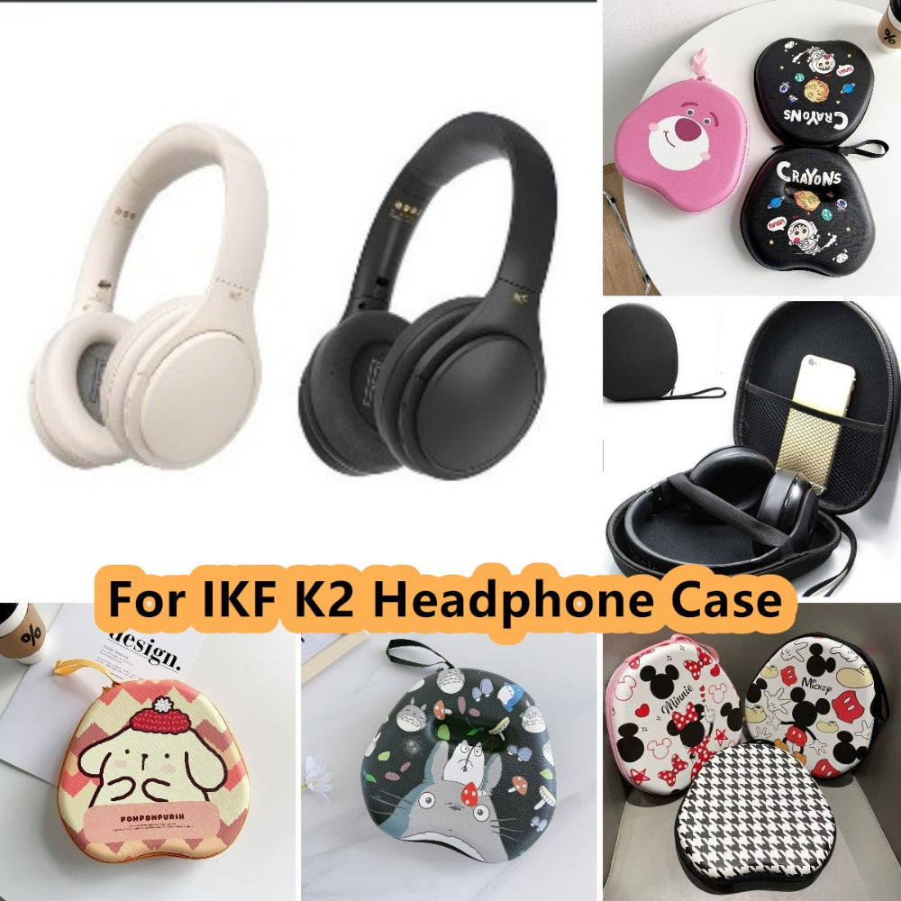 For IKF K2 Headphone Case Cartoon Creative Patterns Headset Earpads Storage Bag Casing Box
