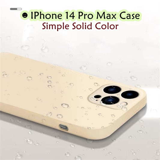 For IPhone 14 Pro Max Cover Drop and wear resistant Silicone Full Case Classic Simple Solid Color Phone Case Cover