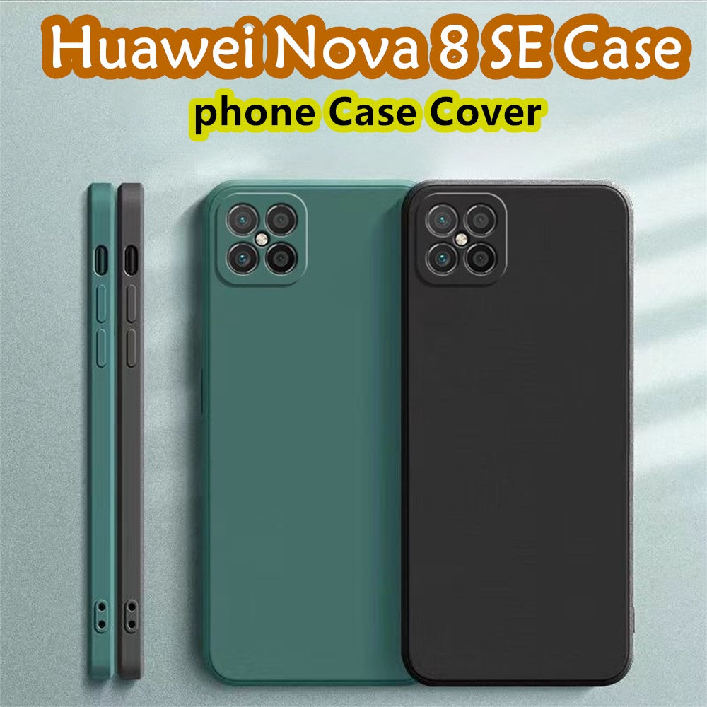 For Huawei Nova 8 SE Cover Drop and wear resistant Silicone Full Case Classic Simple Solid Color Phone Case Cover