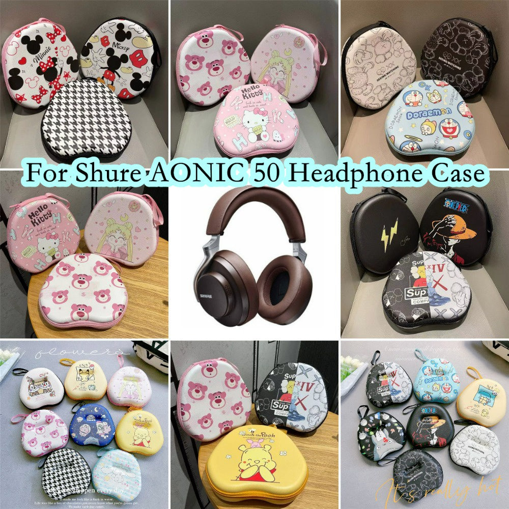 For Shure AONIC 50 Headphone Case Cartoon Creative Patterns Headset Earpads Storage Bag Casing Box