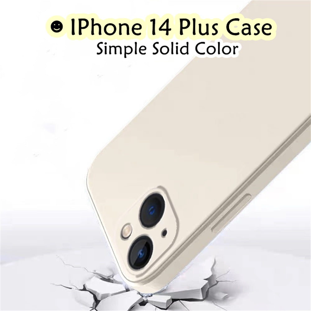 For IPhone 14 Plus Cover Drop and wear resistant Silicone Full Case Classic Simple Solid Color Phone Case Cover