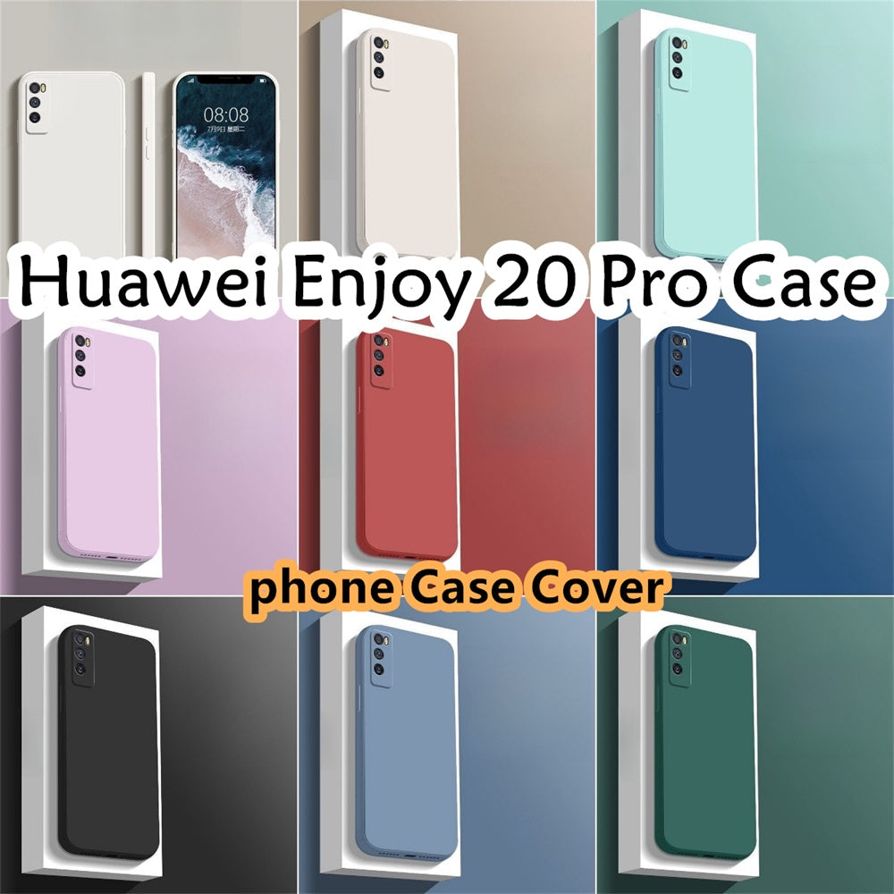 For Huawei Enjoy 20 Pro Cover Drop and wear resistant Silicone Full Case Classic Simple Solid Color Phone Case Cover