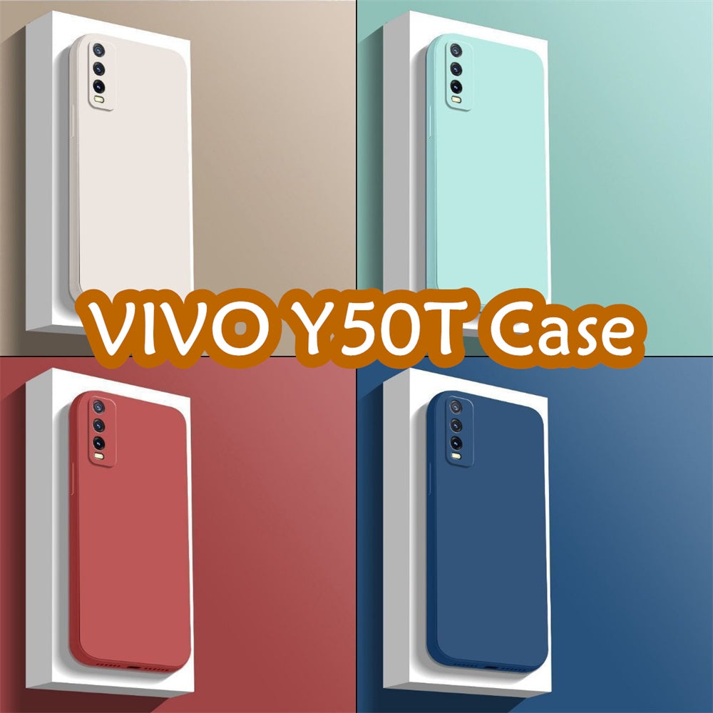 For VIVO Y50T Cover Drop and wear resistant Silicone Full Case Classic Simple Solid Color Phone Case Cover