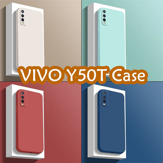 For VIVO Y50T Cover Drop and wear resistant Silicone Full Case Classic Simple Solid Color Phone Case Cover