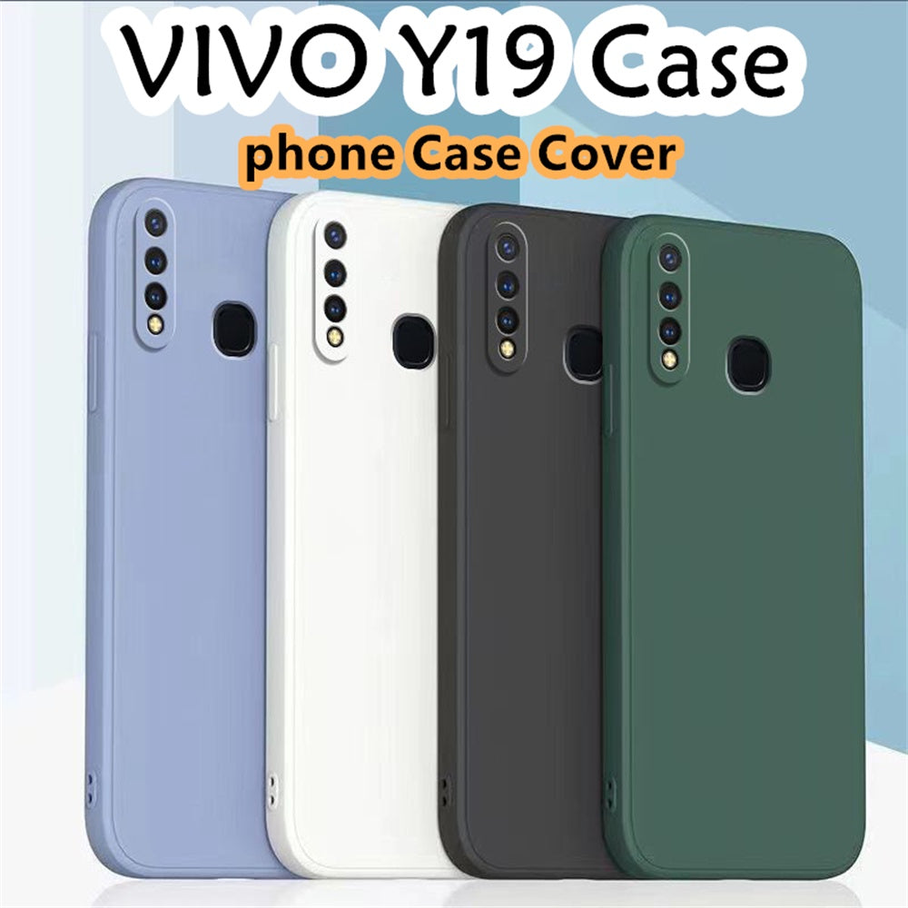 For VIVO Y19 2019 Cover Drop and wear resistant Silicone Full Case Classic Simple Solid Color Phone Case Cover