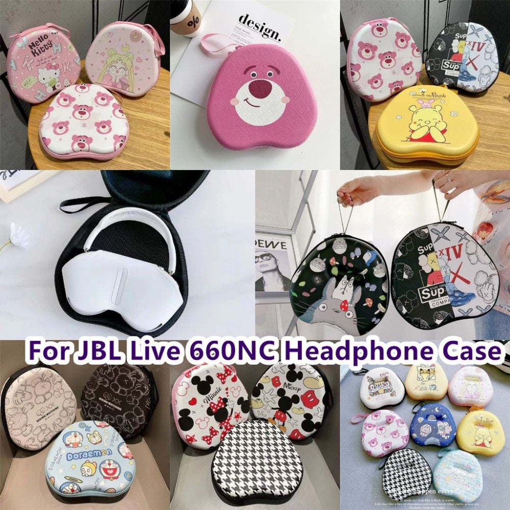 For JBL LIVE 660NC Headphone Case Cartoon Creative Patterns Headset Earpads Storage Bag Casing Box