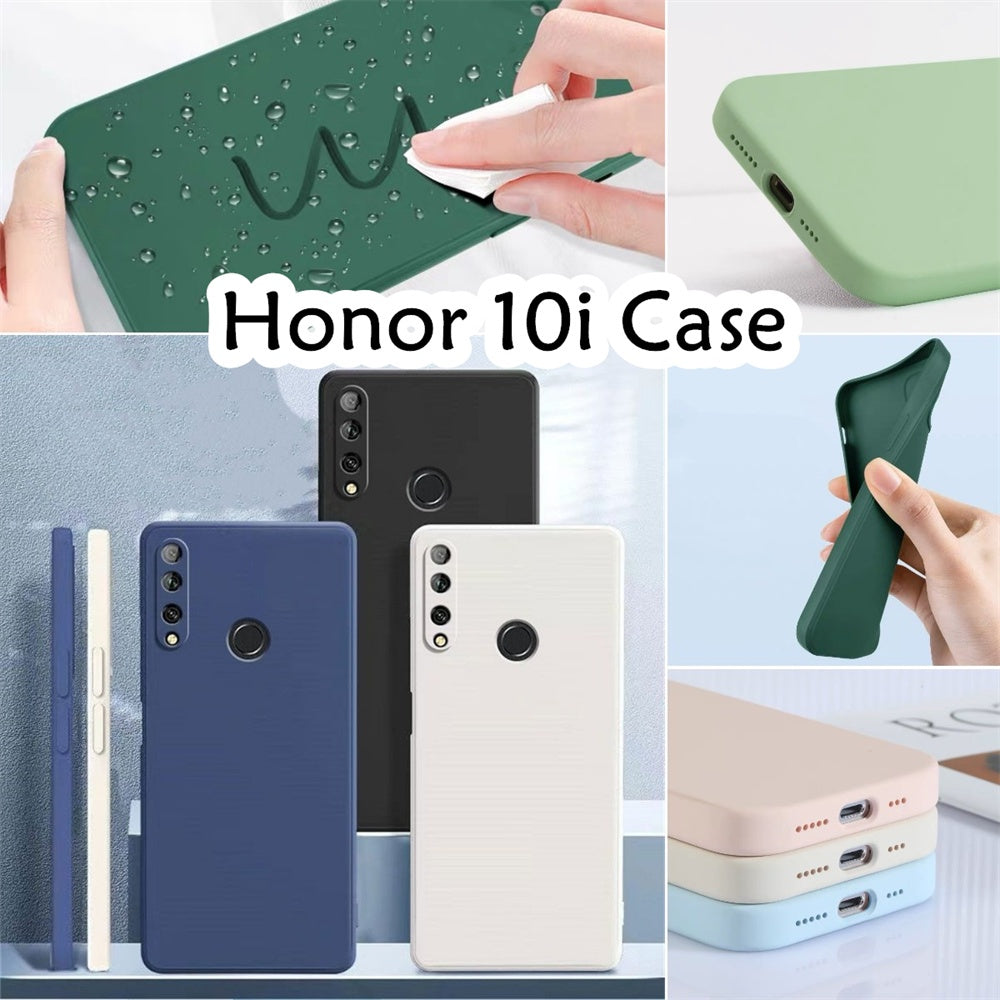 For Honor 10i Cover Drop and wear resistant Silicone Full Case Classic Simple Solid Color Phone Case Cover