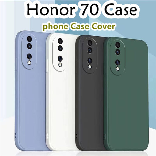 For Honor 70 Cover Drop and wear resistant Silicone Full Case Classic Simple Solid Color Phone Case Cover