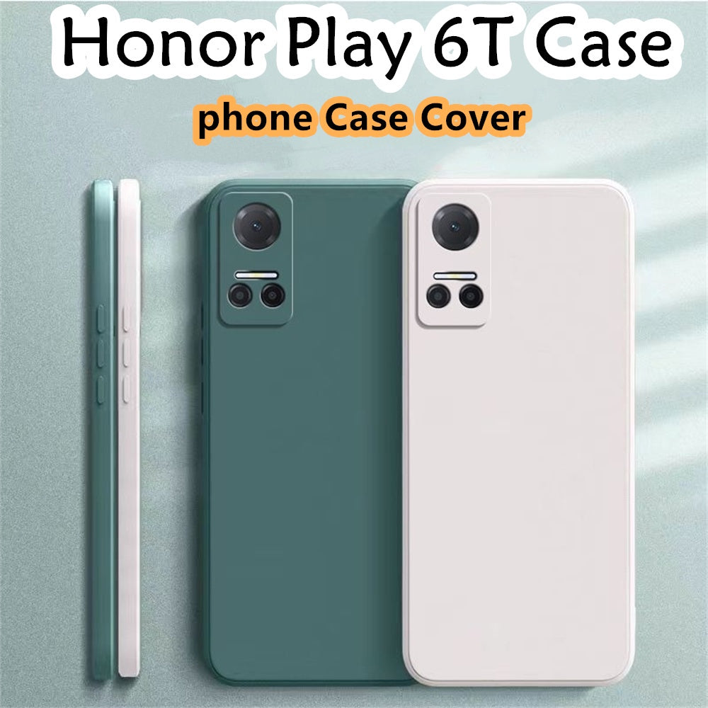 For Honor Play 6T Cover Drop and wear resistant Silicone Full Case Classic Simple Solid Color Phone Case Cover