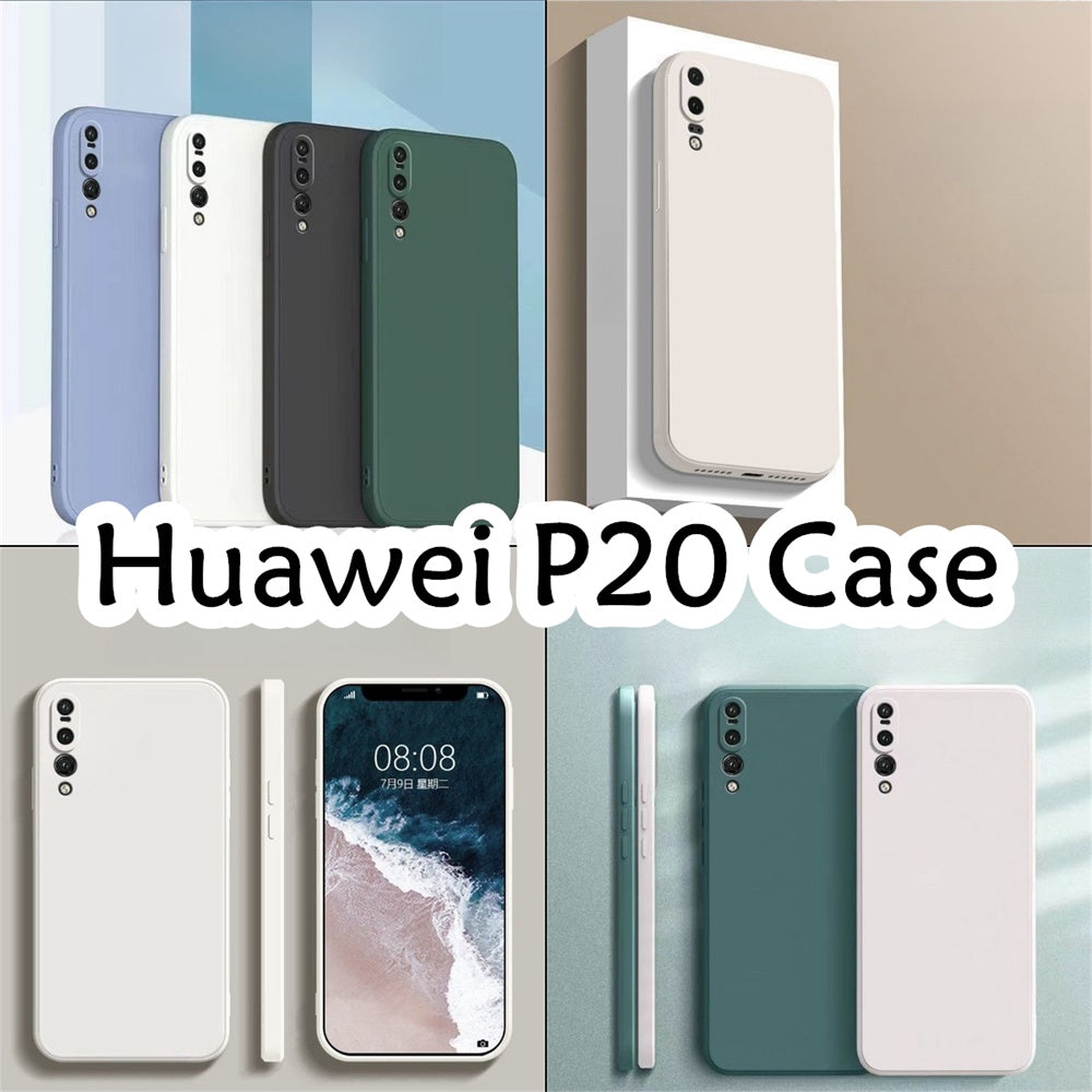 For Huawei P20 Cover Drop and wear resistant Silicone Full Case Classic Simple Solid Color Phone Case Cover
