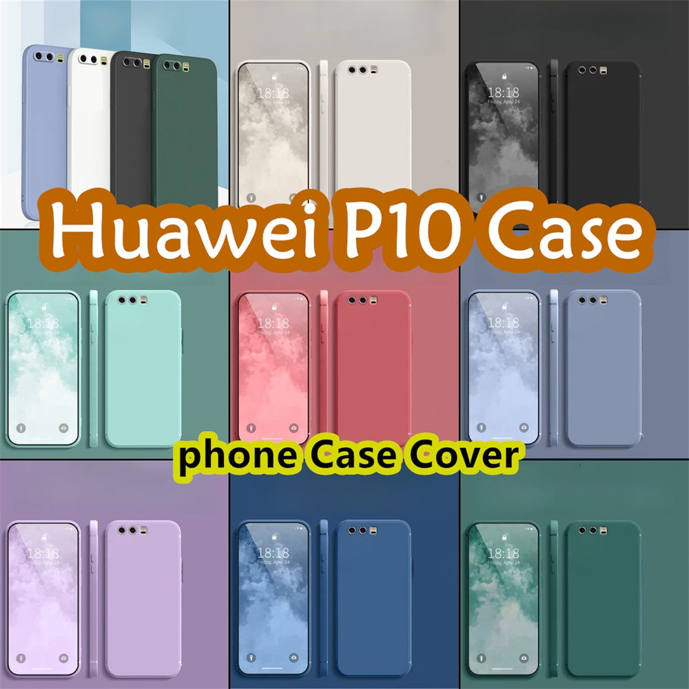 For Huawei P10 Cover Drop and wear resistant Silicone Full Case Classic Simple Solid Color Phone Case Cover