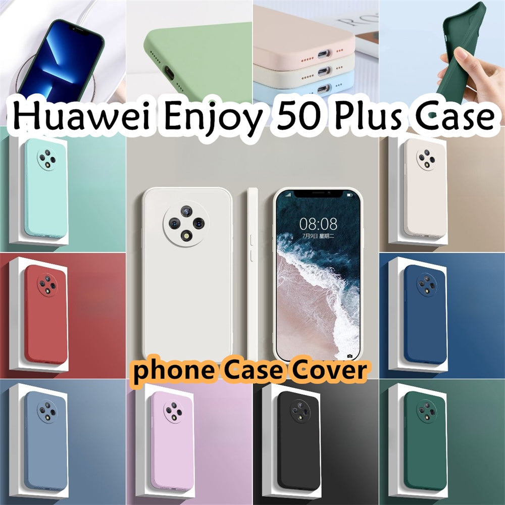 For Huawei Enjoy 50 Plus Cover Drop and wear resistant Silicone Full Case Classic Simple Solid Color Phone Case Cover