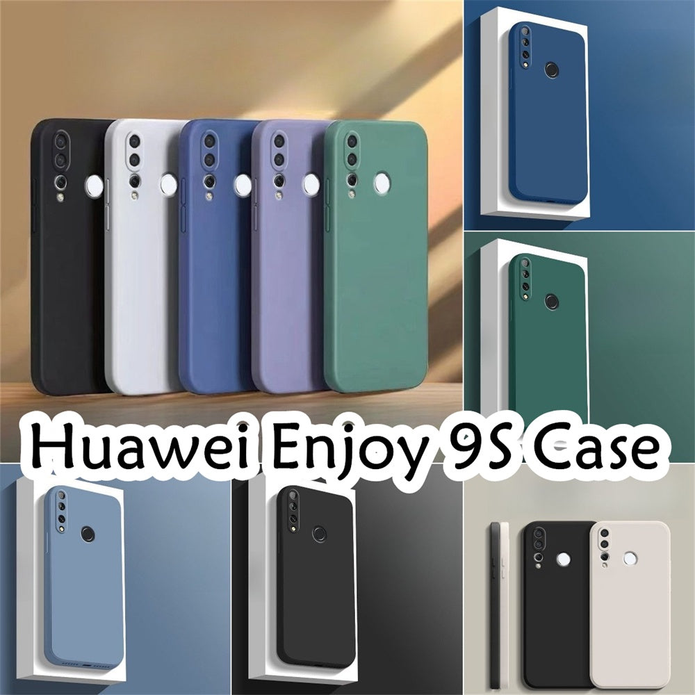 For Huawei Enjoy 9S Cover Drop and wear resistant Silicone Full Case Classic Simple Solid Color Phone Case Cover
