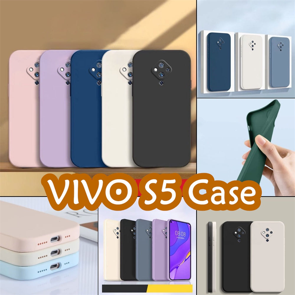 For VIVO S5 Cover Drop and wear resistant Silicone Full Case Classic Simple Solid Color Phone Case Cover