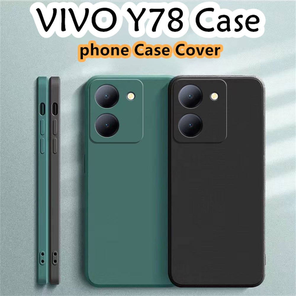 For VIVO Y78 Cover Drop and wear resistant Silicone Full Case Classic Simple Solid Color Phone Case Cover