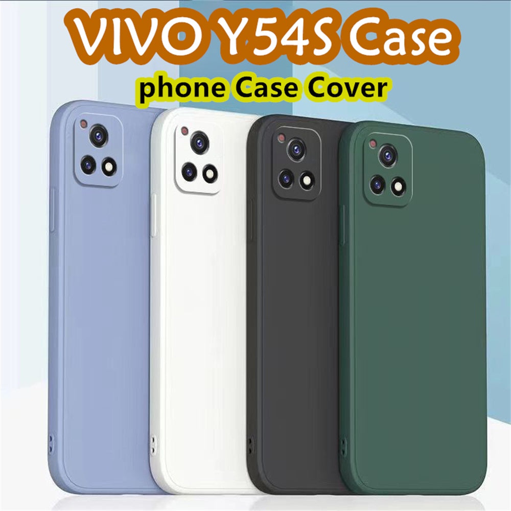 For VIVO Y54S Cover Drop and wear resistant Silicone Full Case Classic Simple Solid Color Phone Case Cover