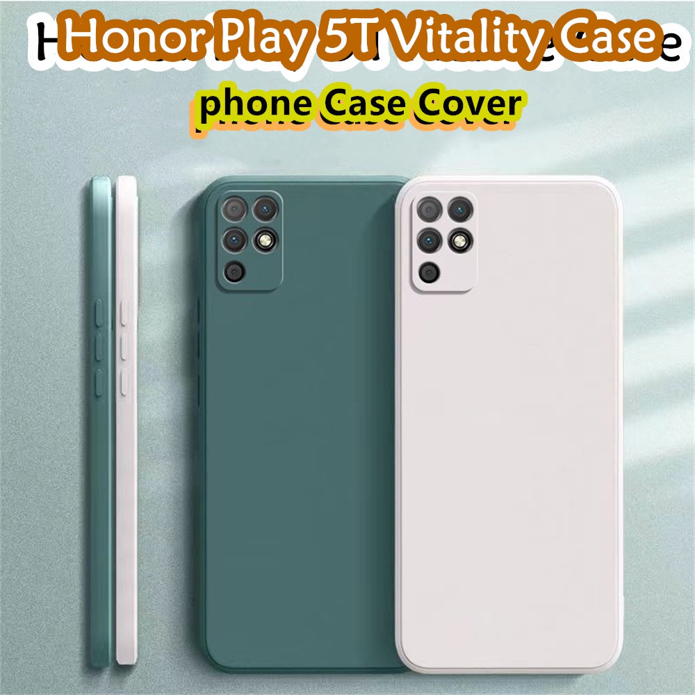 For Honor Play 5T Vitality Cover Drop and wear resistant Silicone Full Case Classic Simple Solid Color Phone Case Cover