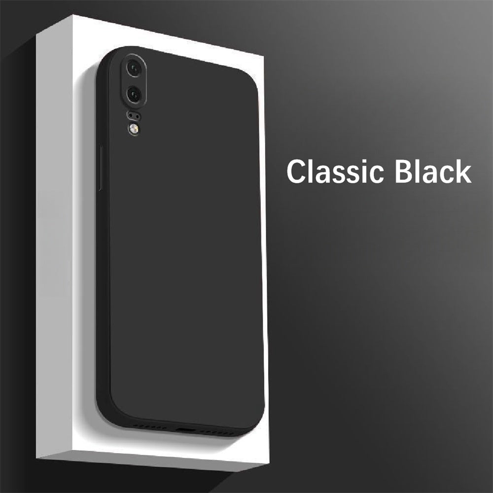 For Huawei P20 Cover Drop and wear resistant Silicone Full Case Classic Simple Solid Color Phone Case Cover