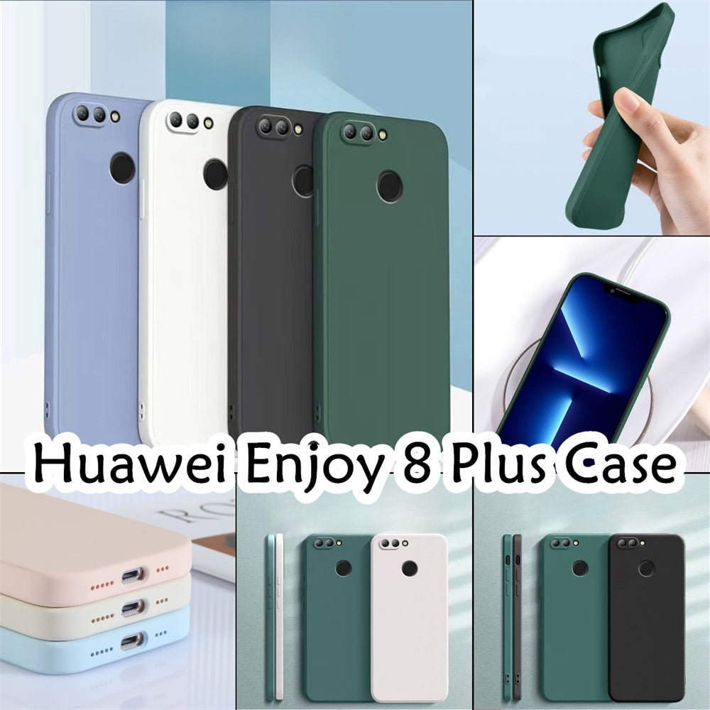 For Huawei Enjoy 8 Plus Cover Drop and wear resistant Silicone Full Case Classic Simple Solid Color Phone Case Cover