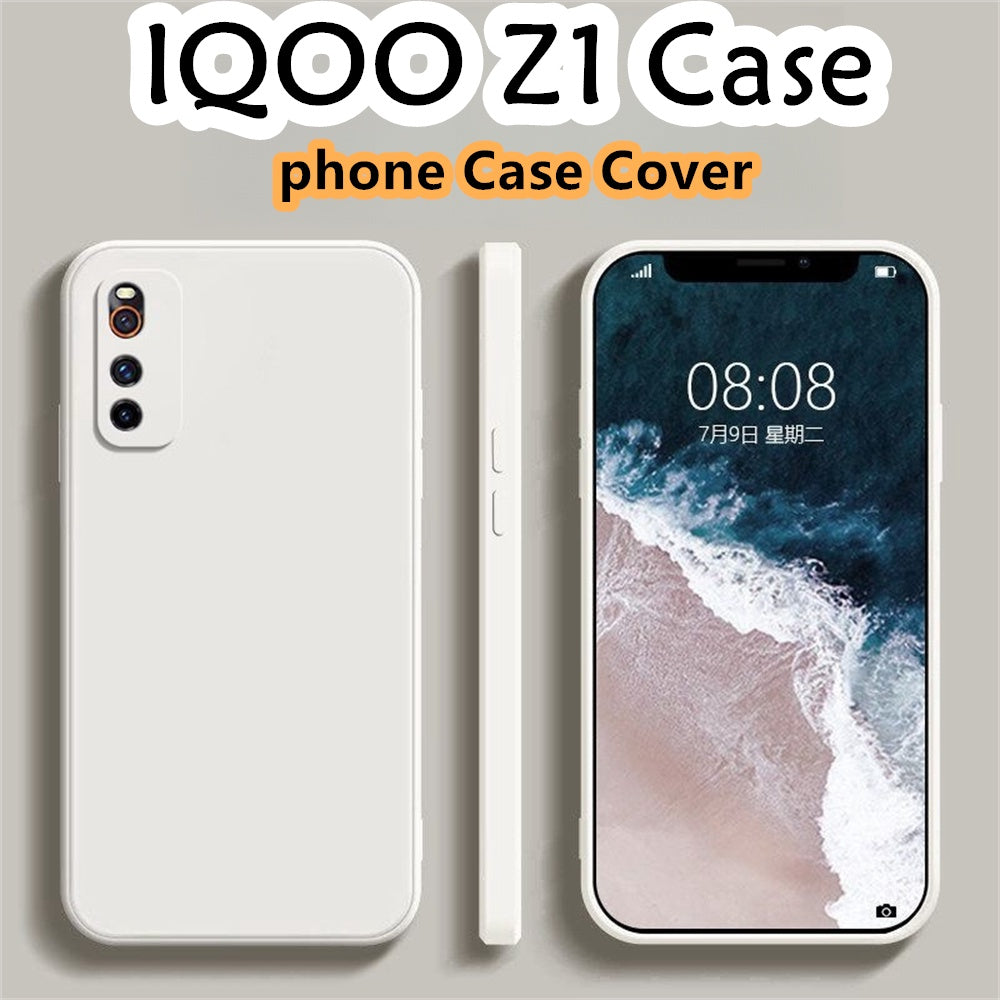 For IQOO Z1 Cover Drop and wear resistant Silicone Full Case Classic Simple Solid Color Phone Case Cover