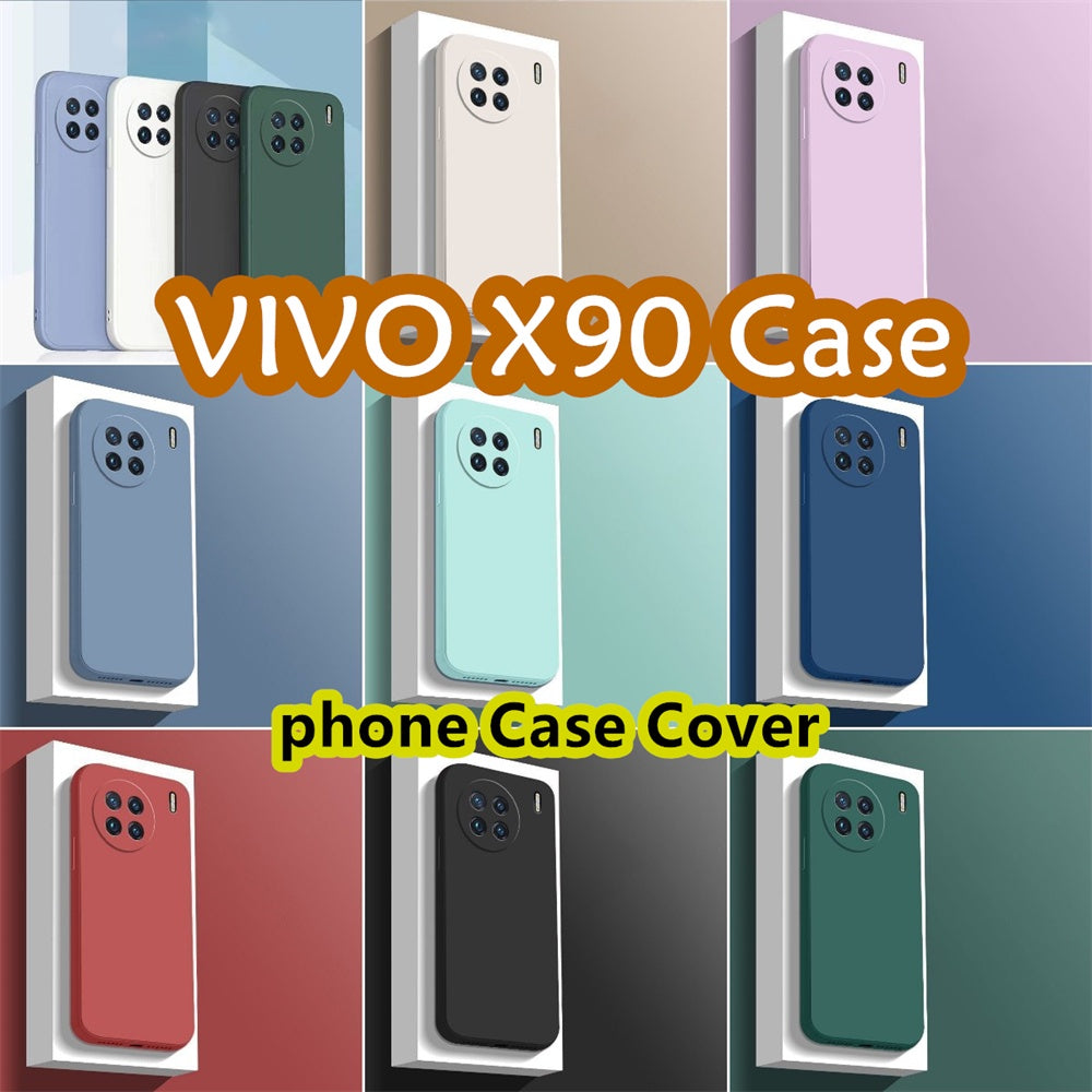 For VIVO X90 Cover Drop and wear resistant Silicone Full Case Classic Simple Solid Color Phone Case Cover