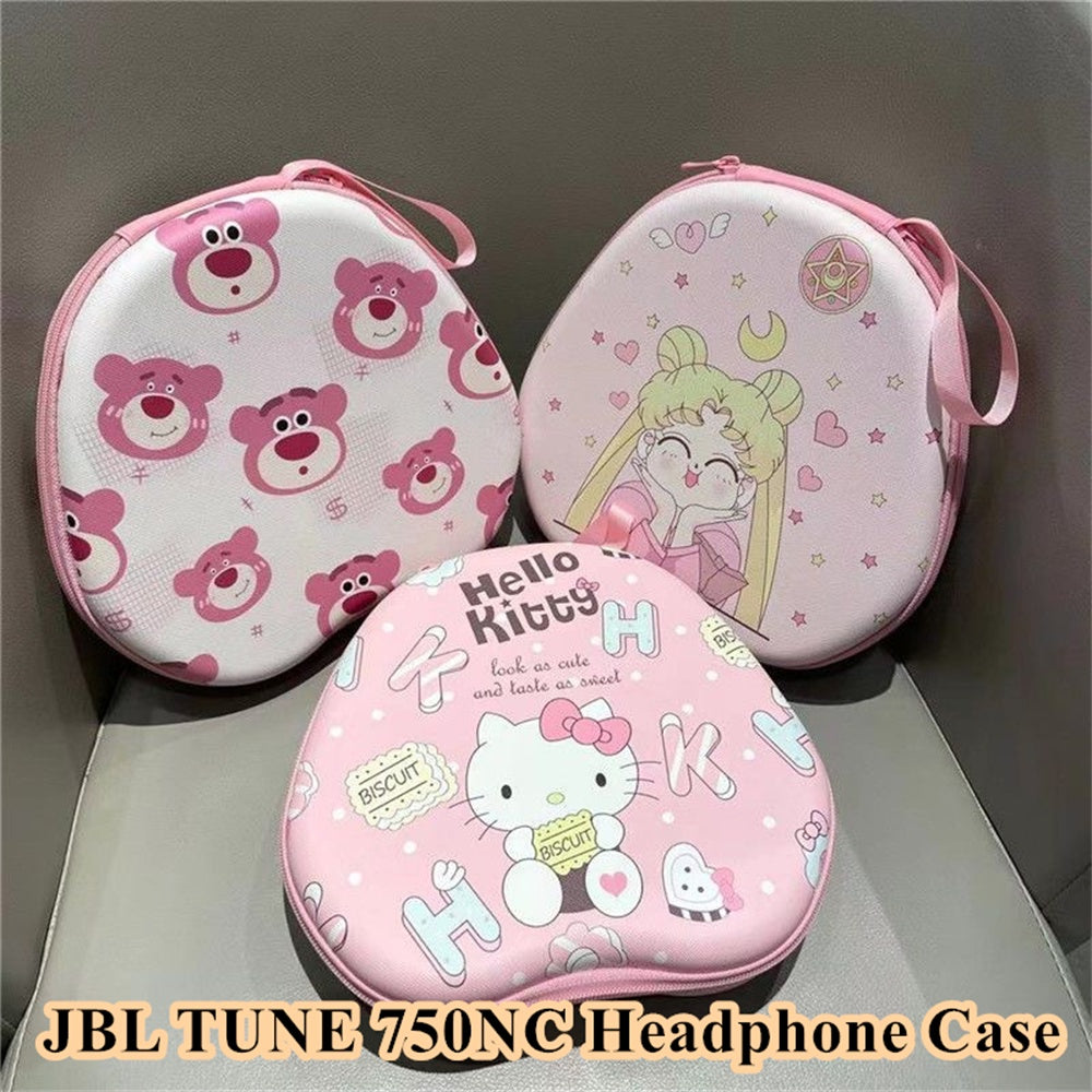For JBL TUNE 750NC Headphone Case Cartoon Creative Patterns Headset Earpads Storage Bag Casing Box