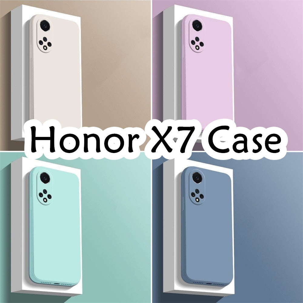 For Honor X7 Cover Drop and wear resistant Silicone Full Case Classic Simple Solid Color Phone Case Cover