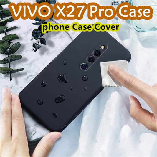 For VIVO X27 Pro Cover Drop and wear resistant Silicone Full Case Classic Simple Solid Color Phone Case Cover