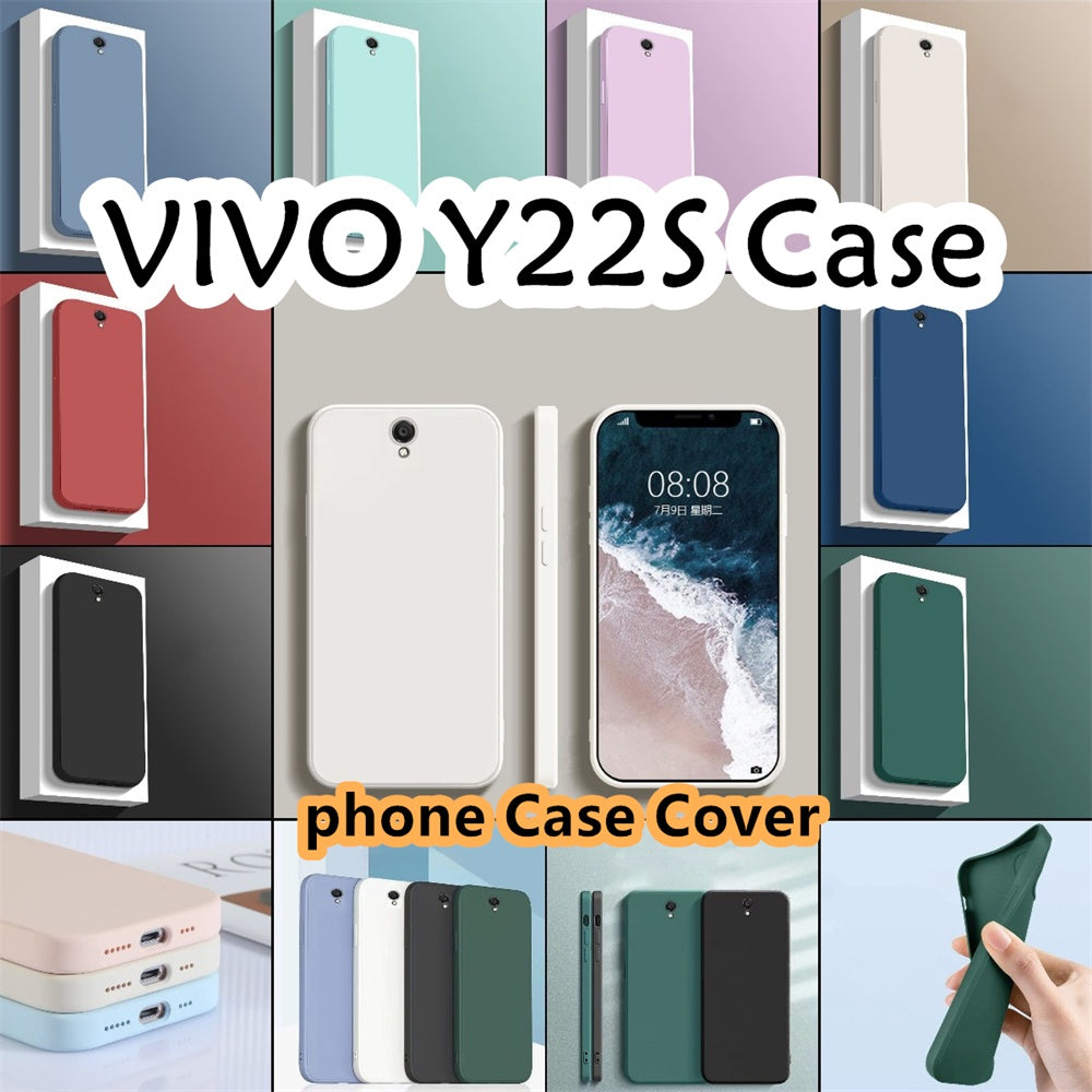For VIVO Y22S Cover Drop and wear resistant Silicone Full Case Classic Simple Solid Color Phone Case Cover