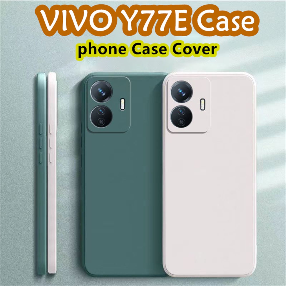 For VIVO Y77E Cover Drop and wear resistant Silicone Full Case Classic Simple Solid Color Phone Case Cover