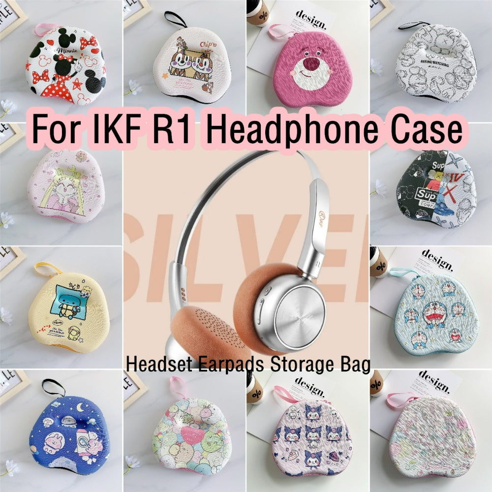 For IKF R1 Headphone Case Cartoon Creative Patterns Headset Earpads Storage Bag Casing Box