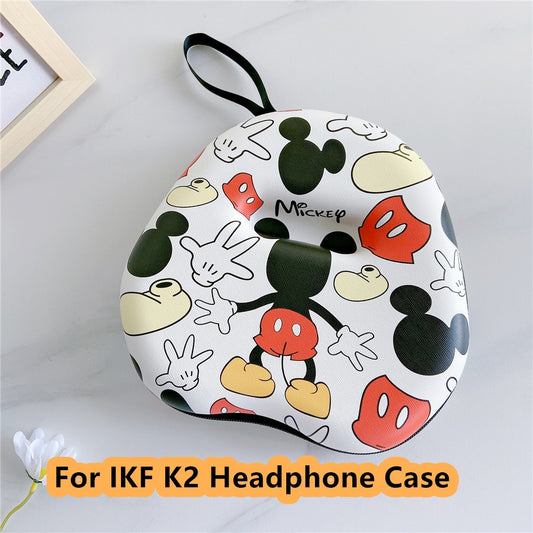 For IKF K2 Headphone Case Cartoon Creative Patterns Headset Earpads Storage Bag Casing Box