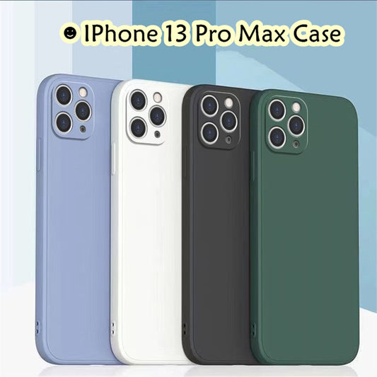 For IPhone 13 Pro Max Cover Drop and wear resistant Silicone Full Case Classic Simple Solid Color Phone Case Cover