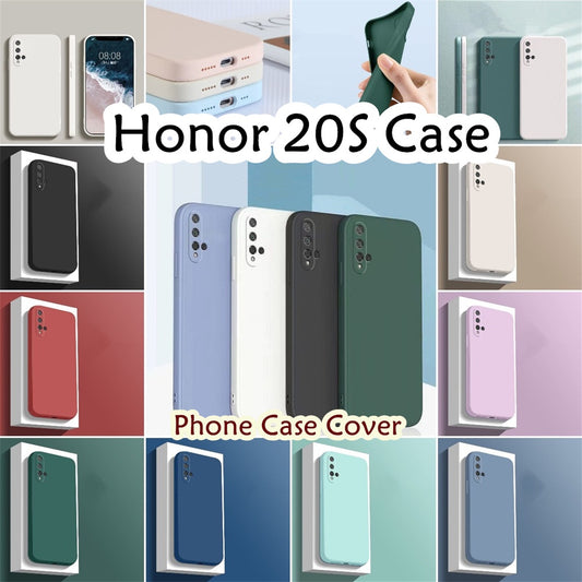 For Honor 20S Cover Drop and wear resistant Silicone Full Case Classic Simple Solid Color Phone Case Cover