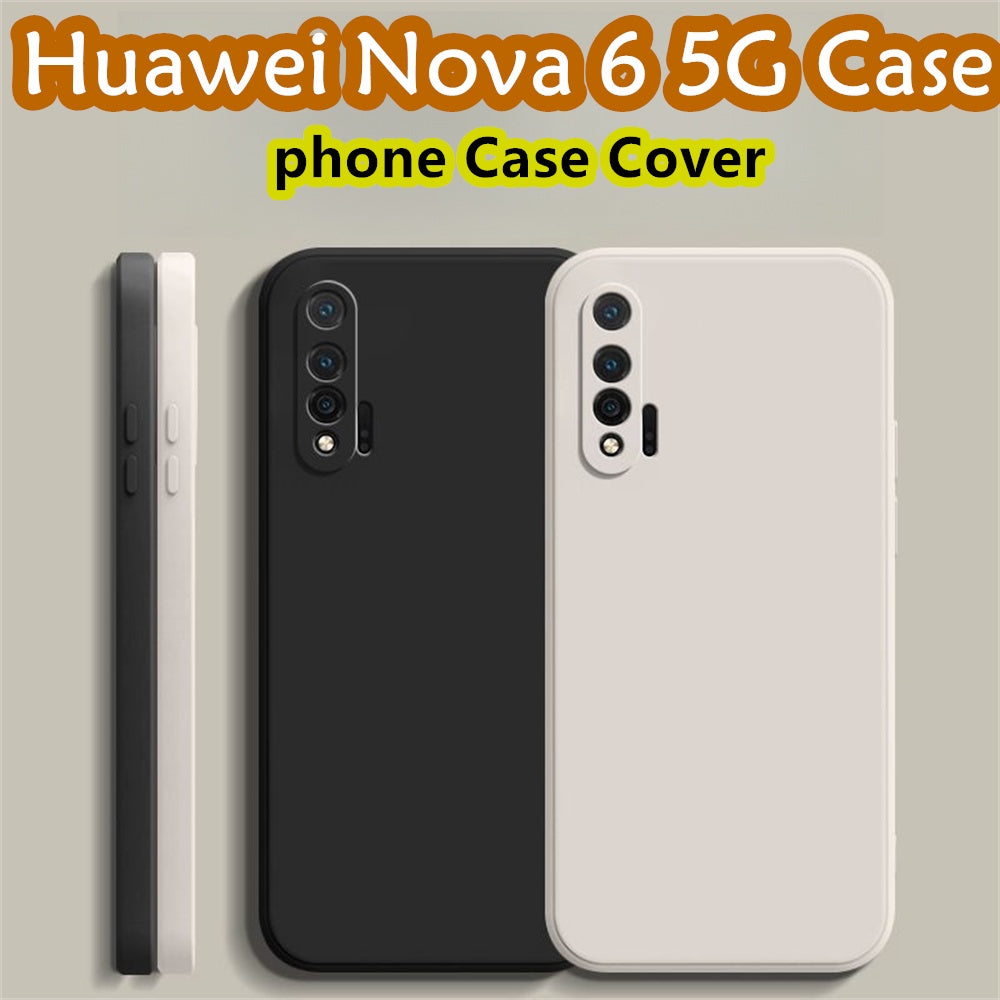 For Huawei Nova 6 5G Cover Drop and wear resistant Silicone Full Case Classic Simple Solid Color Phone Case Cover
