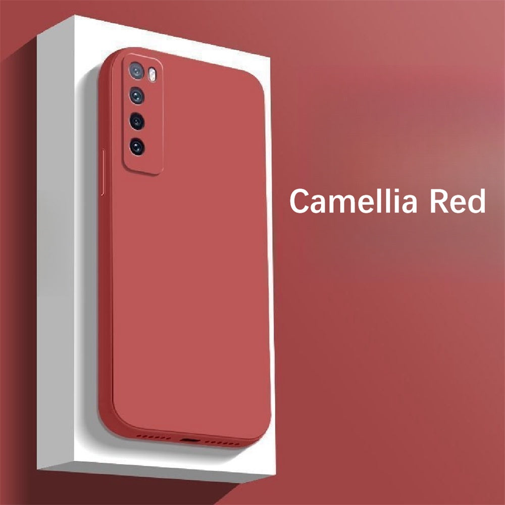 For Huawei Nova 7 Cover Drop and wear resistant Silicone Full Case Classic Simple Solid Color Phone Case Cover